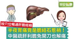 半夜胃痛竟是膽結石惹禍！中醫疏肝利膽免開刀也解痛