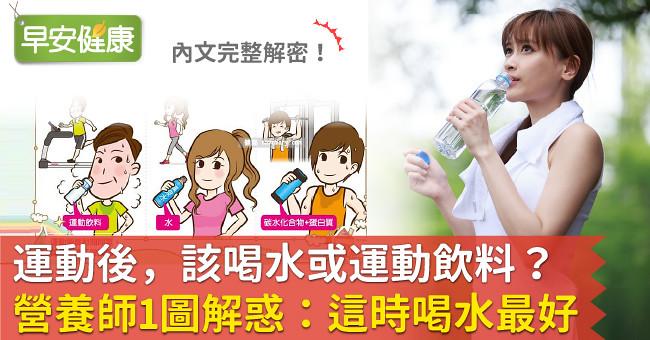 運動後，該喝水或運動飲料？營養師1圖解惑：這時喝水最好
