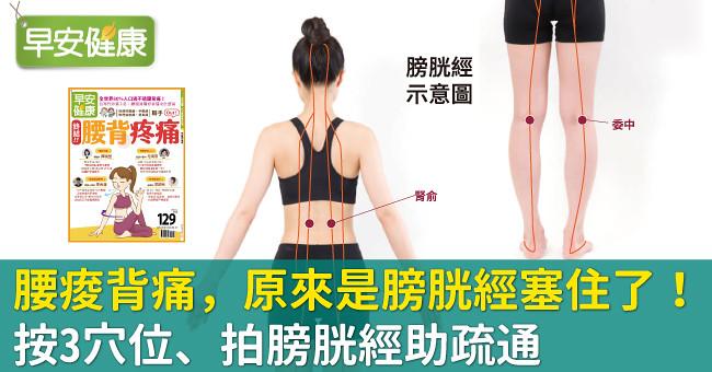 腰痠背痛，原來是膀胱經塞住了！按3穴位、拍膀胱經助疏通
