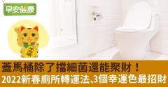 蓋馬桶除了擋細菌還能聚財！2022新春廁所轉運法、3個幸運色最招財